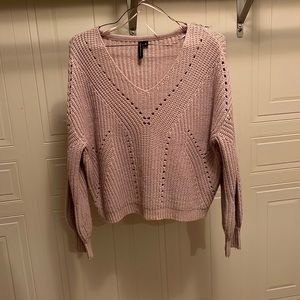 Size medium women’s cream color sweater with lantern sleeves